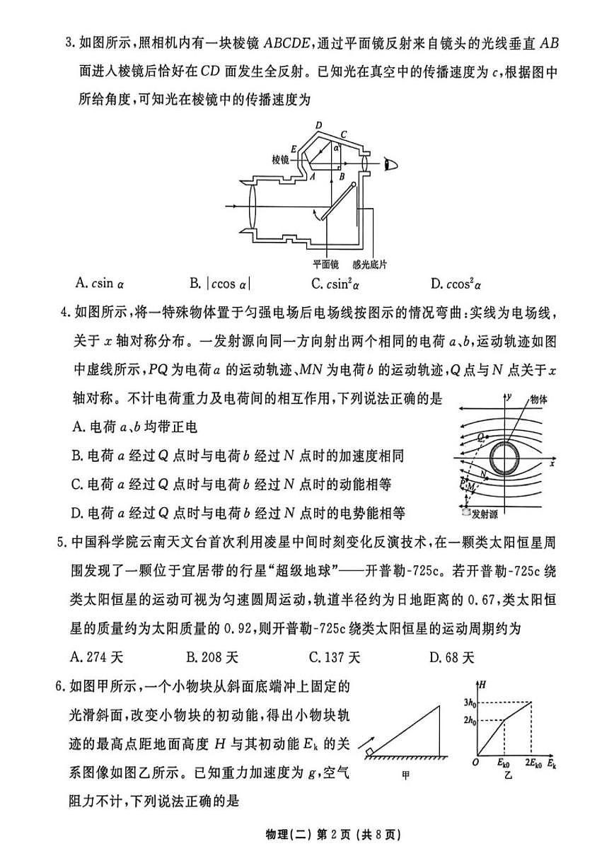 2026届河北省沧州市盐山中学高三上学期一模物理试题（含解析）第2页
