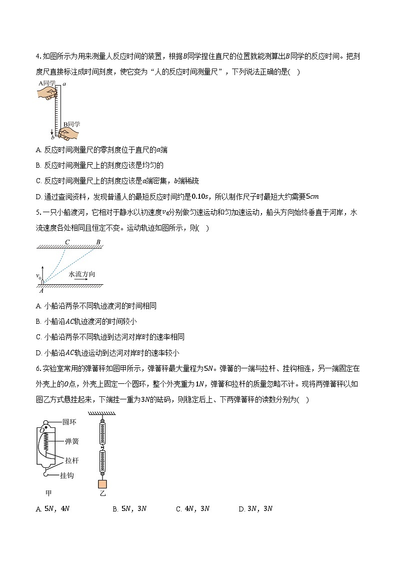 2025-2026学年江苏省南京市高一上学期期末学情调研测试物理试卷（含答案）第2页