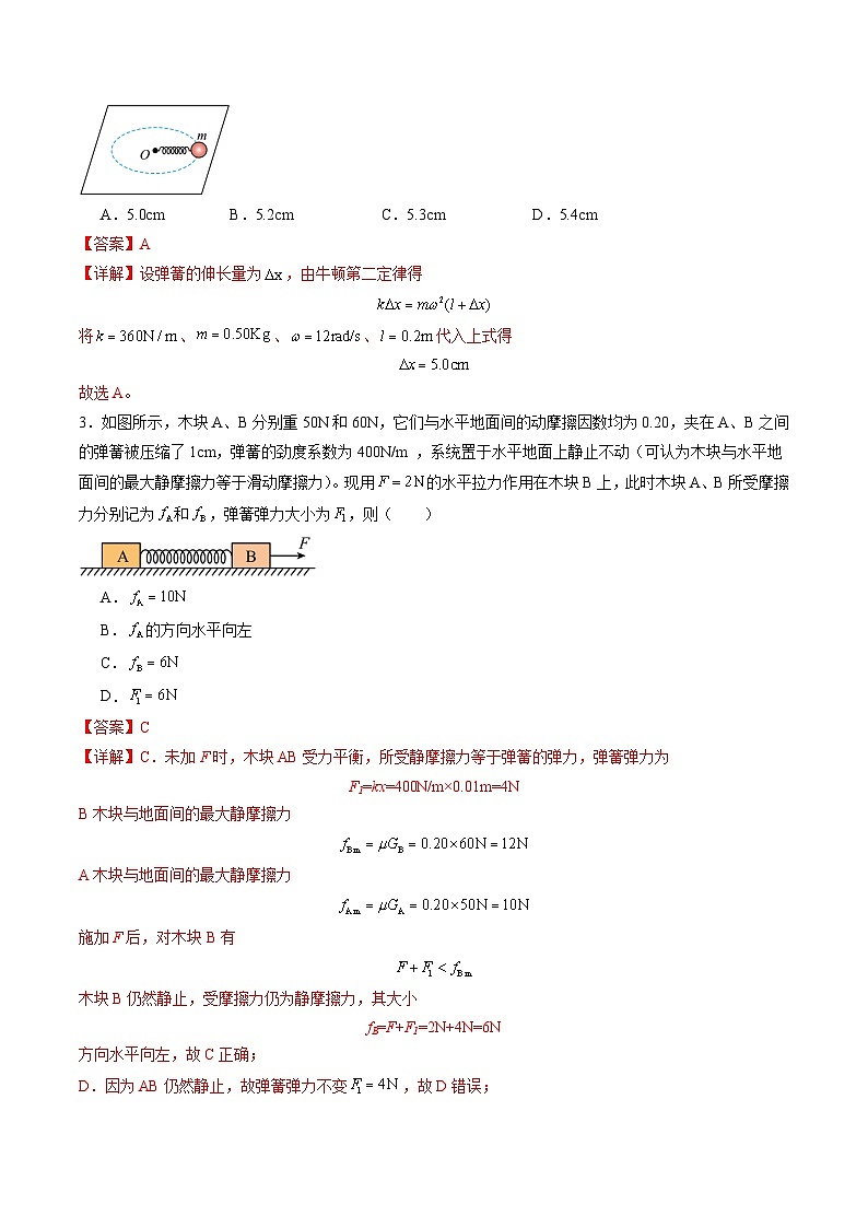 高考物理二轮测试二 相互作用（解析版）第2页