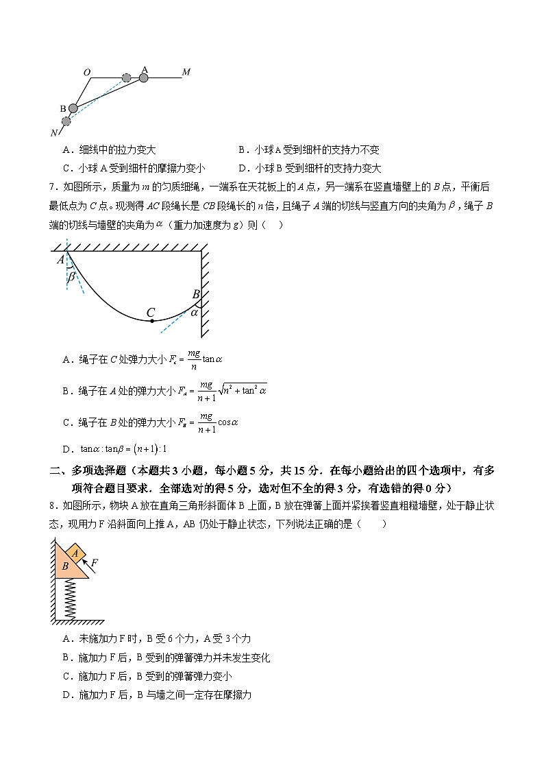 高考物理二轮测试二 相互作用（原卷版）第3页
