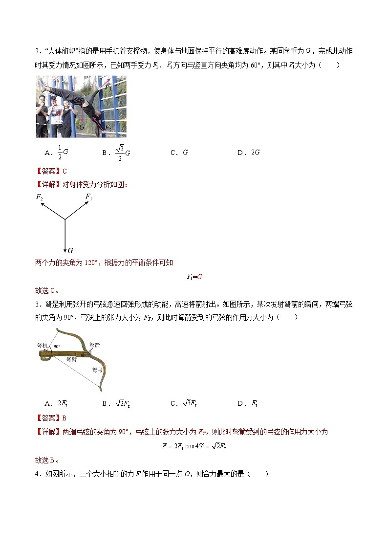 高考物理二轮-力的合成与分解（练习）（解析版）第2页