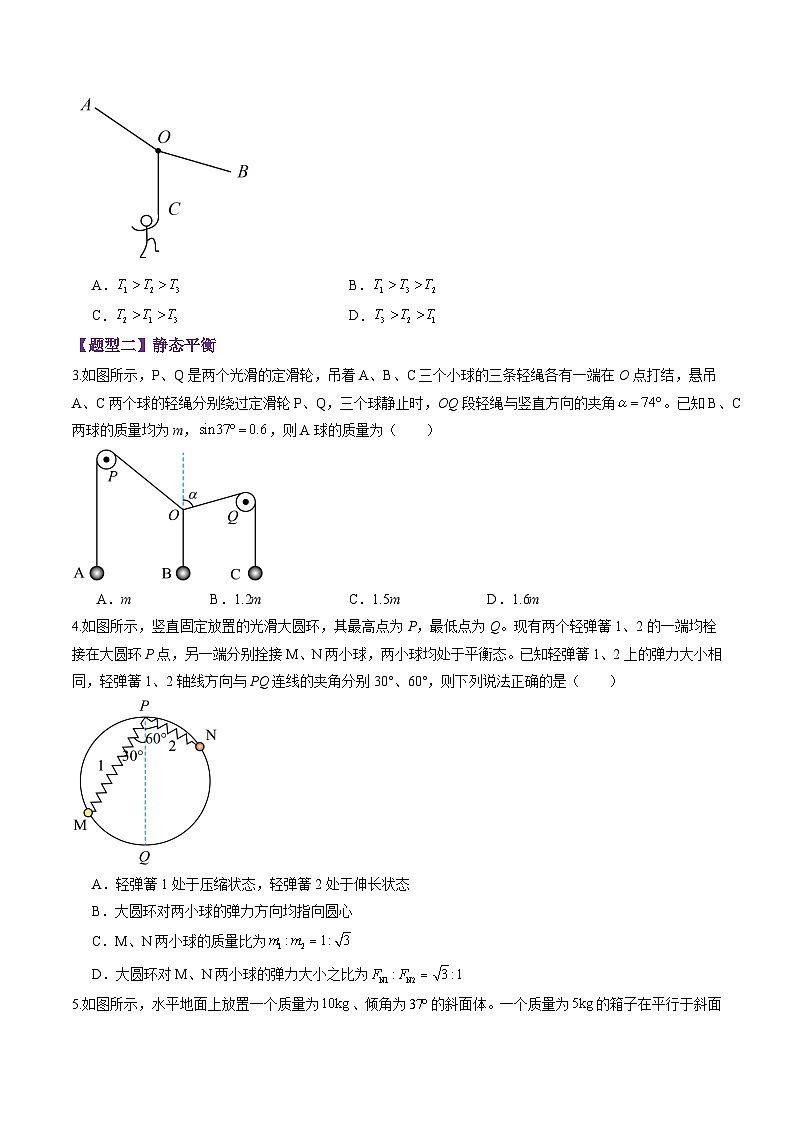 高考物理二轮-共点力的平衡（练习）（原卷版）第2页