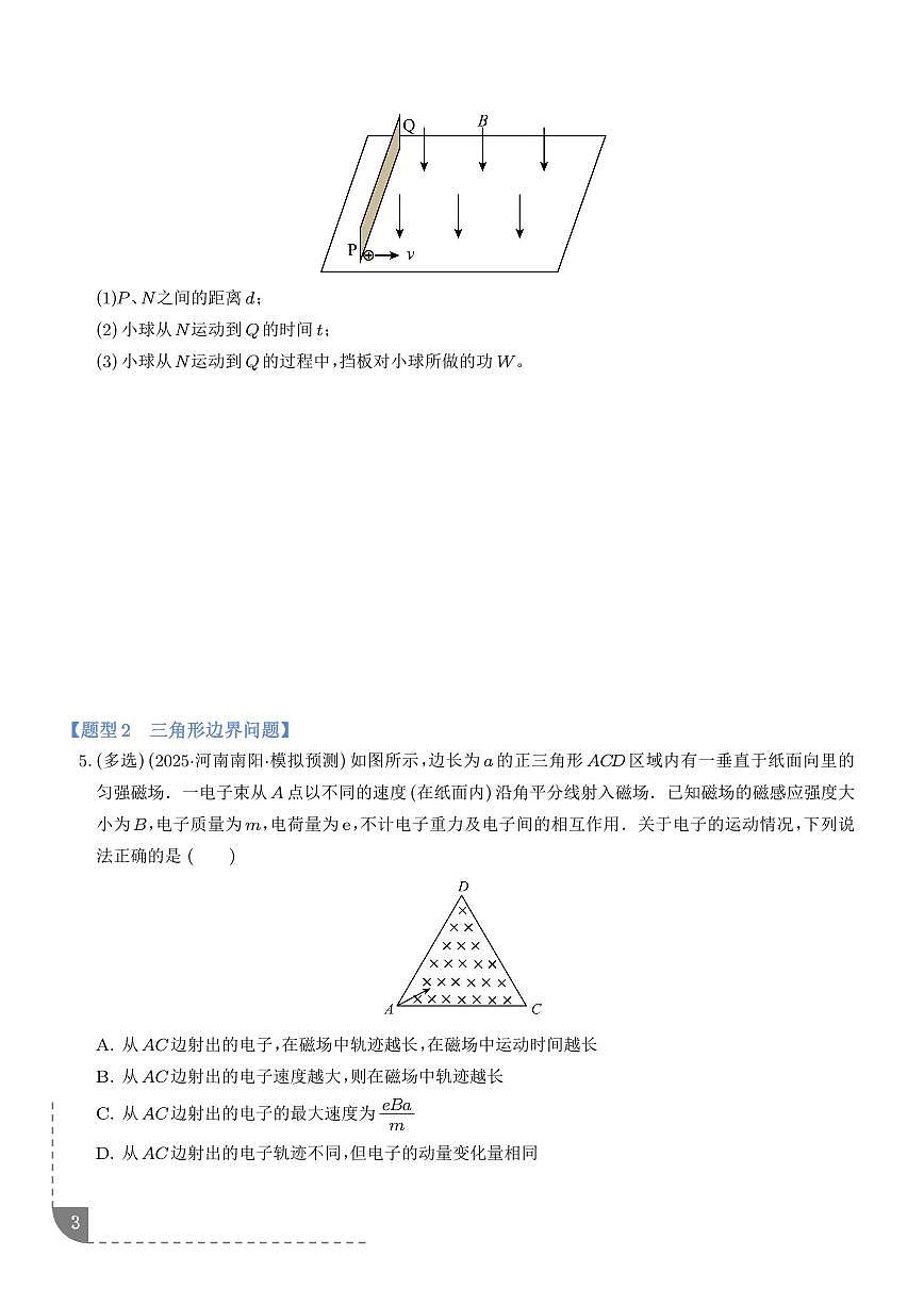 专题 带电粒子在有界磁场中的运动（学生版）第3页