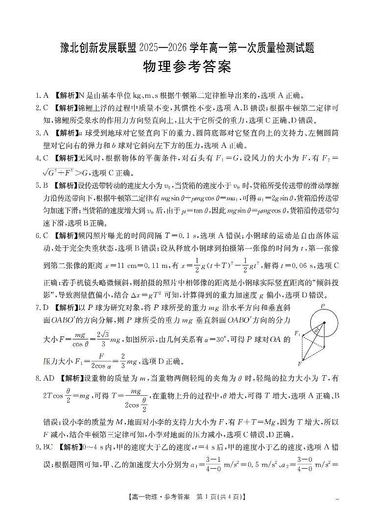 物理答案_扫描版第1页