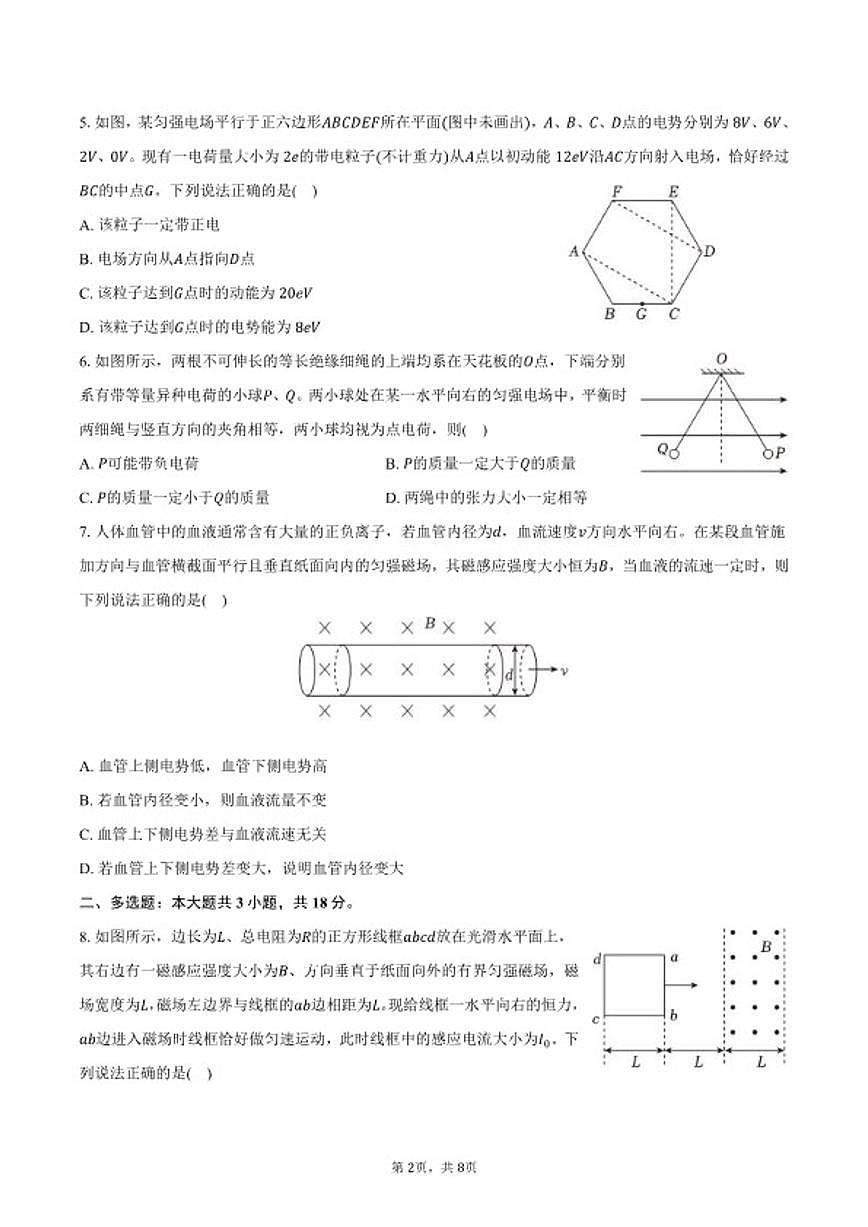 2025-2026学年河南省实验中学高二（上）期末物理试卷（含答案）第2页