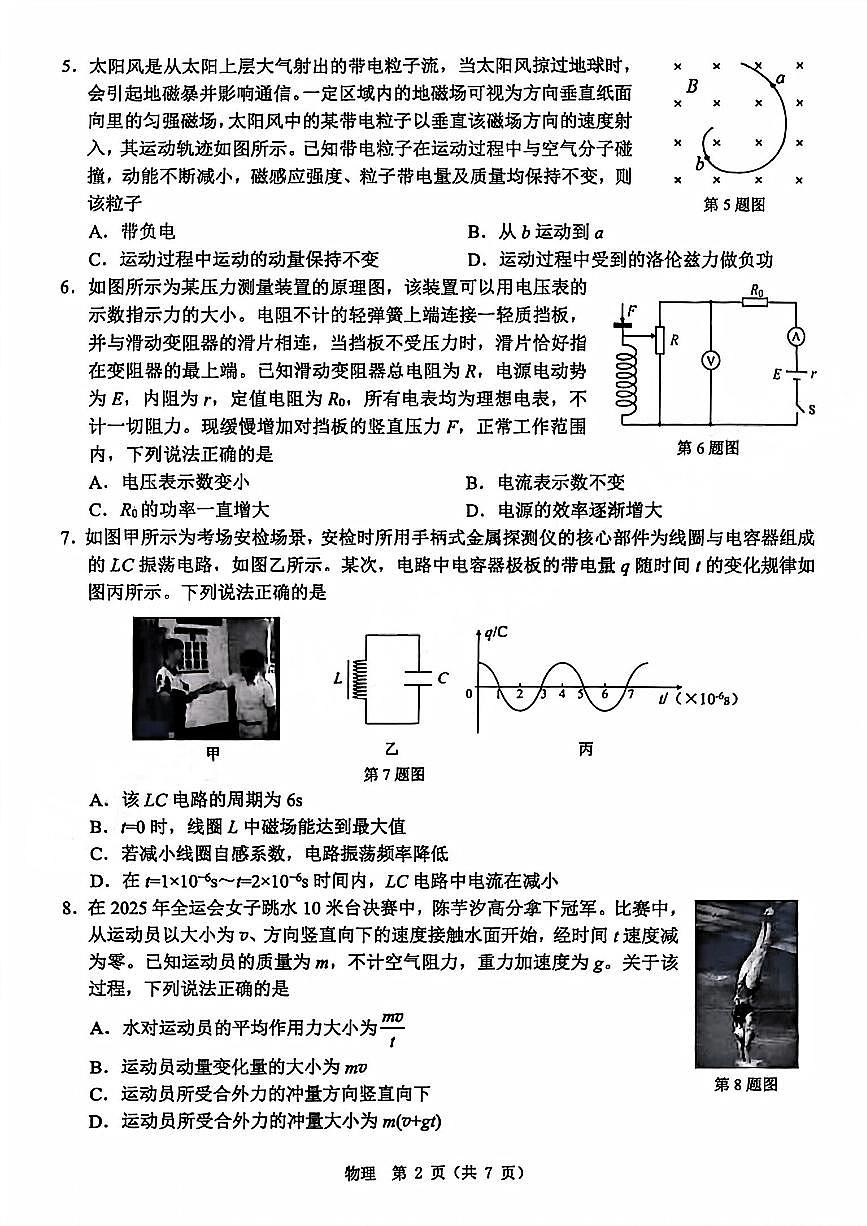 【B类】2025学年第一学期高二期末质量评价题库物理第2页
