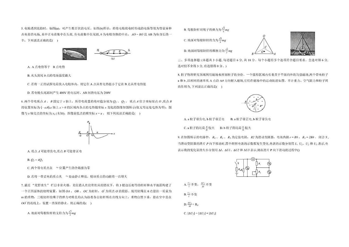 2025-2026学年河北衡水中学高三上学期12月月考试题物理（含答案）第2页
