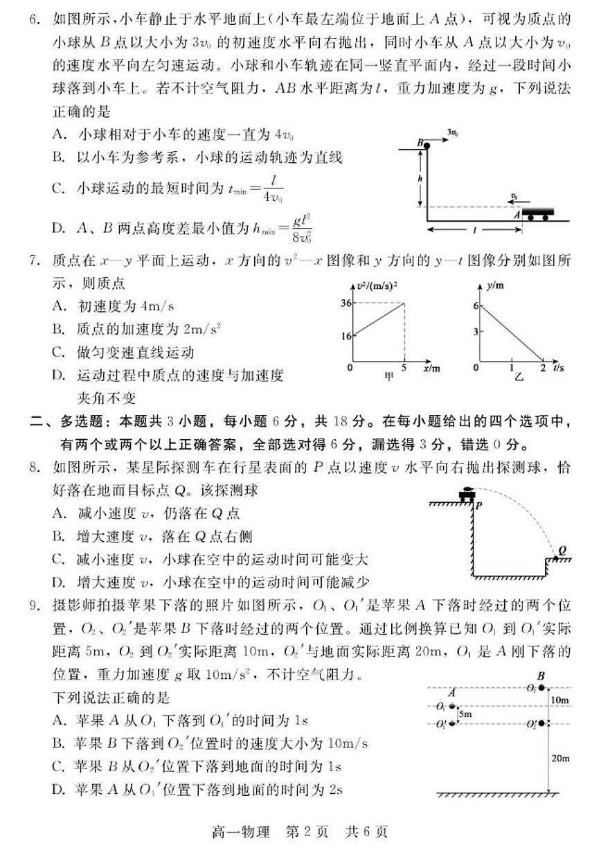 2025-2026学年河北省衡水市NT20名校联合体高一上学期1月质检考试物理（含解析）试卷第2页