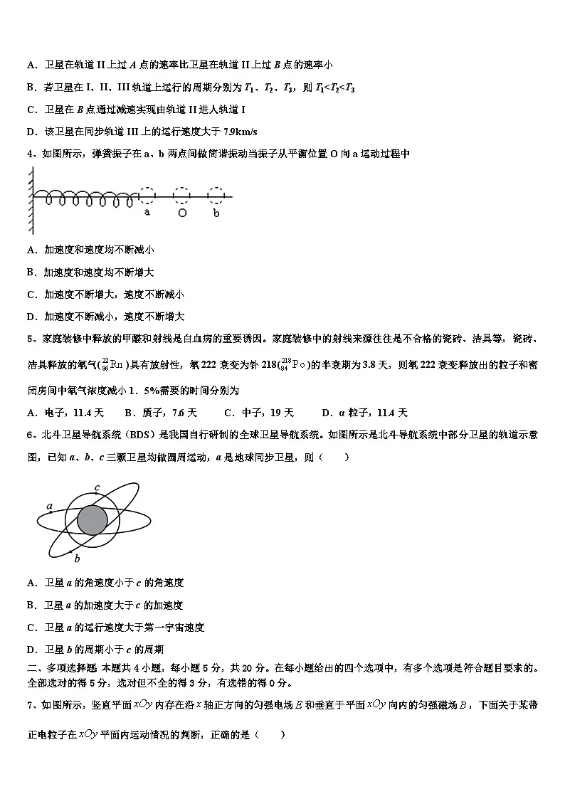 2026届吉林省长春市九台示范高级中学高考物理押题试卷含解析第2页