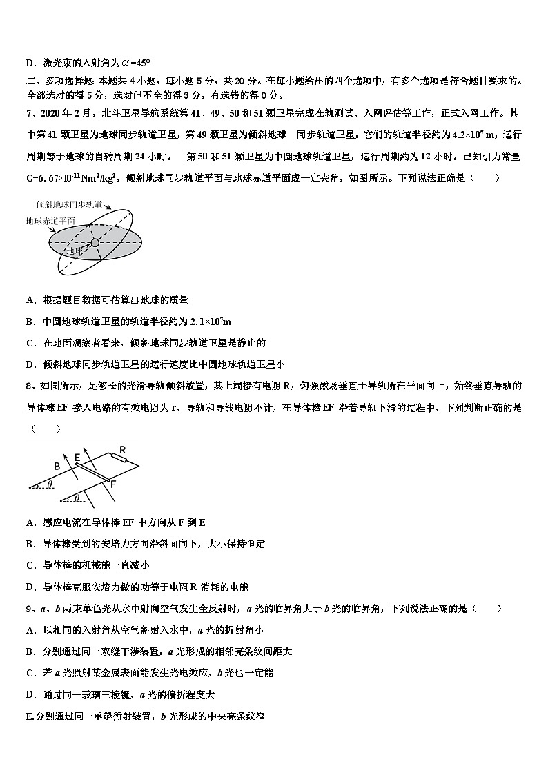 2026届江苏省“五校联考”高考物理二模试卷含解析第3页