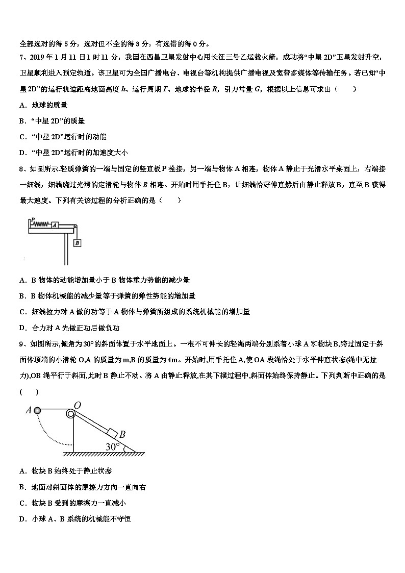 2026届江苏省白蒲高级中学高考物理押题试卷含解析第3页