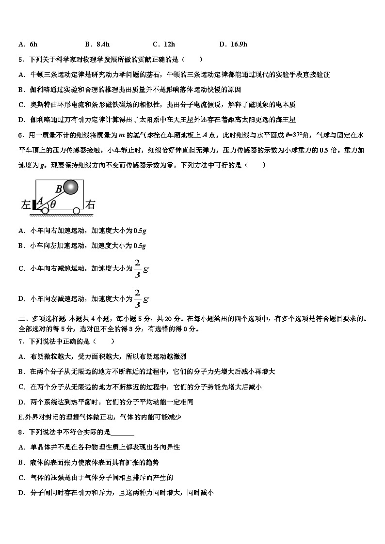 2026届吉林省重点高中高考物理全真模拟密押卷含解析第2页