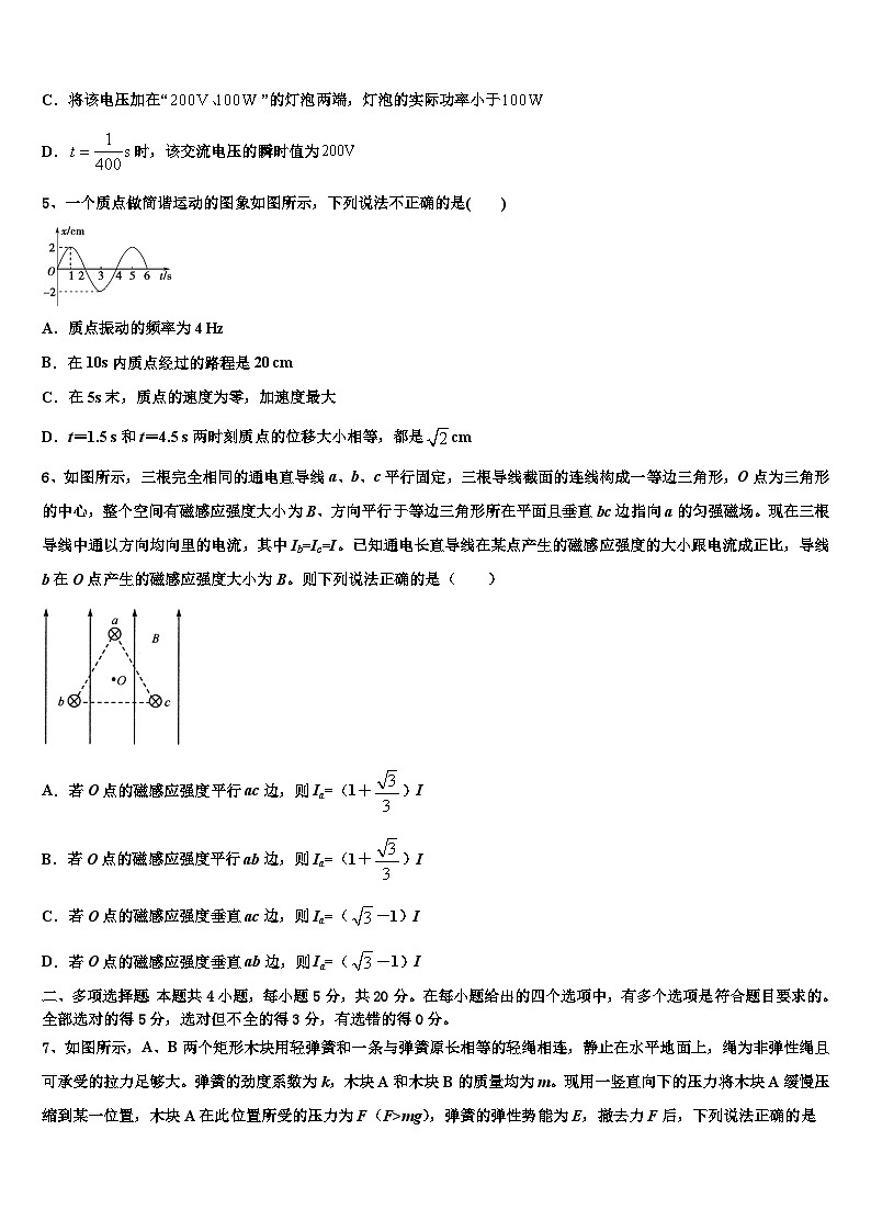 2026届吉林一中高考临考冲刺物理试卷含解析第2页