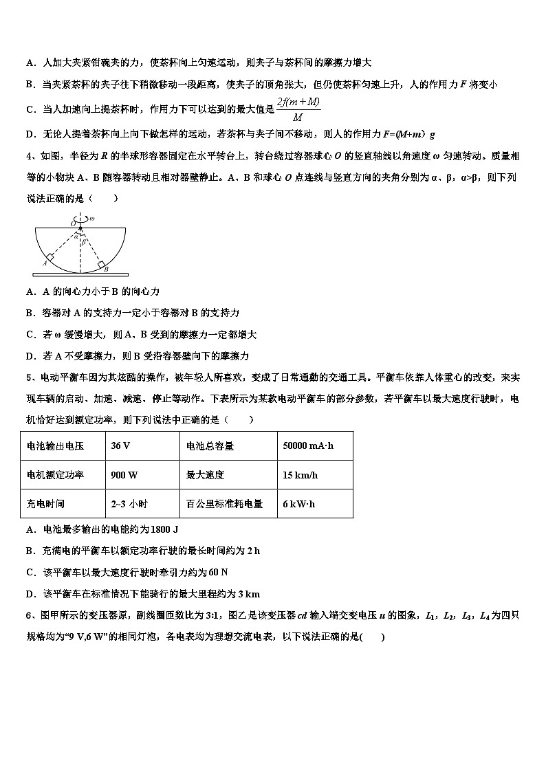 2026届嘉兴市重点中学高考临考冲刺物理试卷含解析第2页