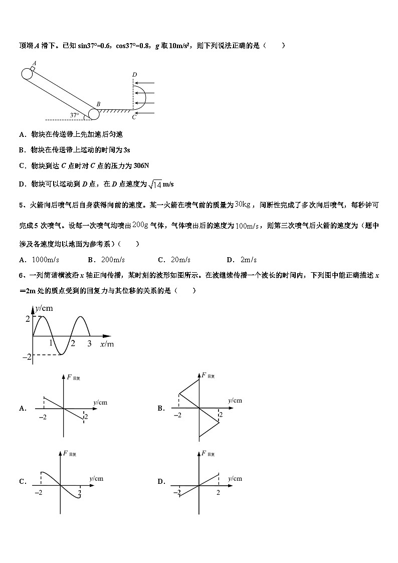 2026届江苏启东中学高考冲刺物理模拟试题含解析第2页