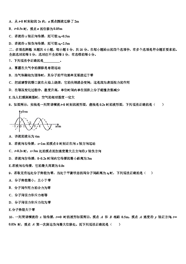 2026届江苏东海二中高三3月份第一次模拟考试物理试卷含解析第3页