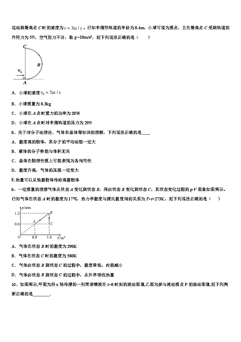 2026届吉林省长春市重点中学高三压轴卷物理试卷含解析第3页