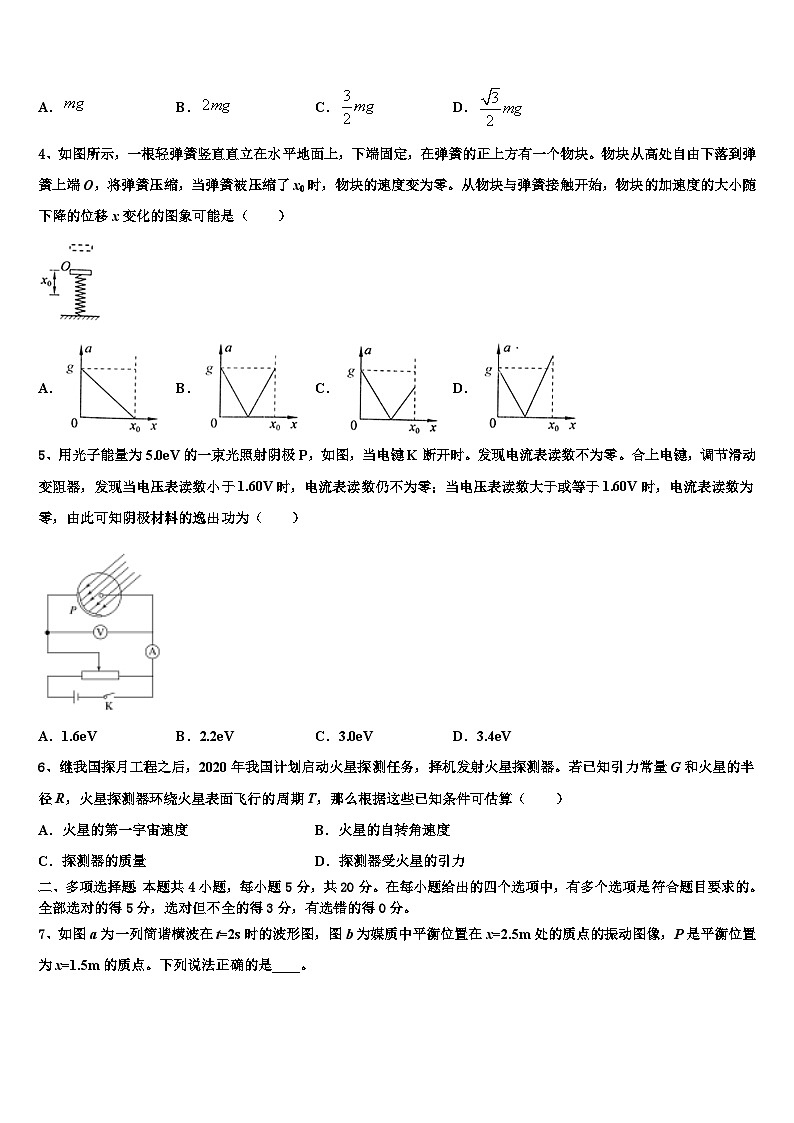 2026届吉林省长春市第十九中学高三（最后冲刺）物理试卷含解析第2页