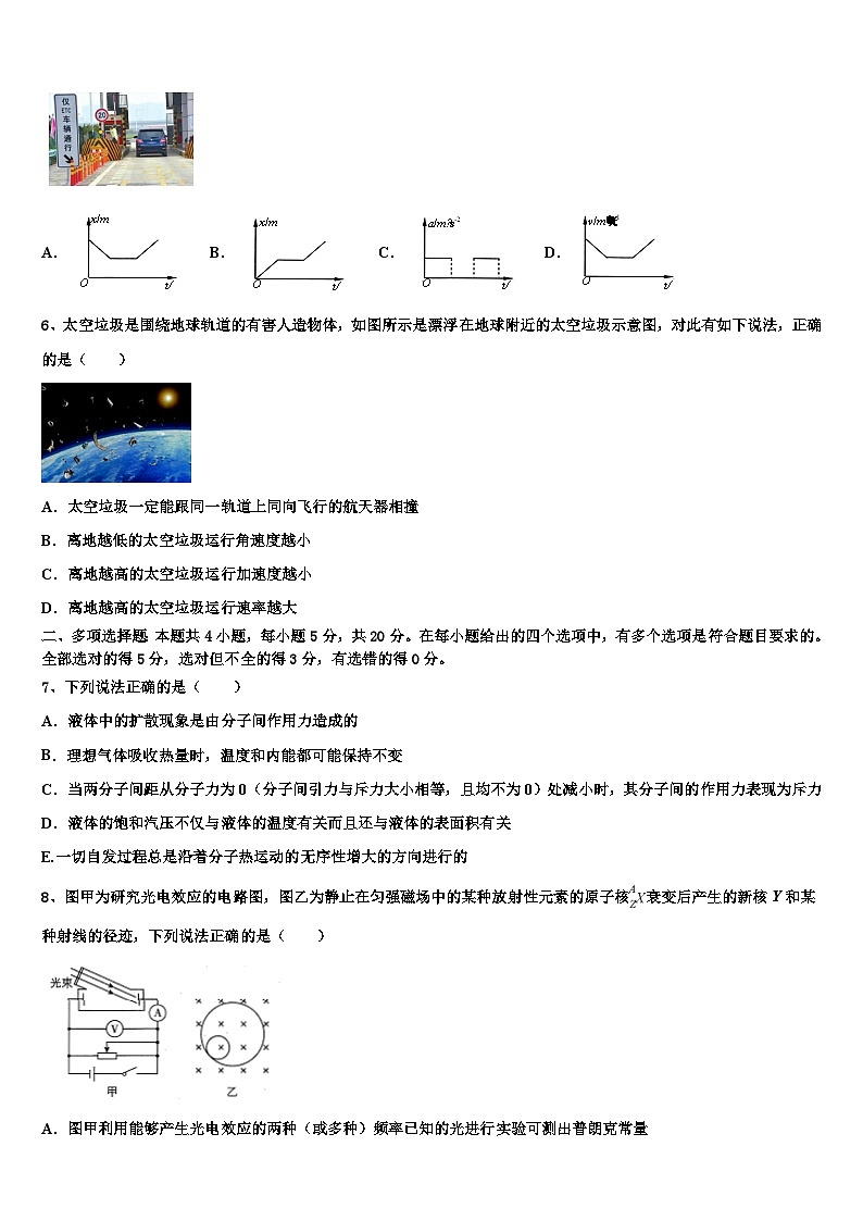 2026届江苏省明德实验学校高考考前提分物理仿真卷含解析第2页