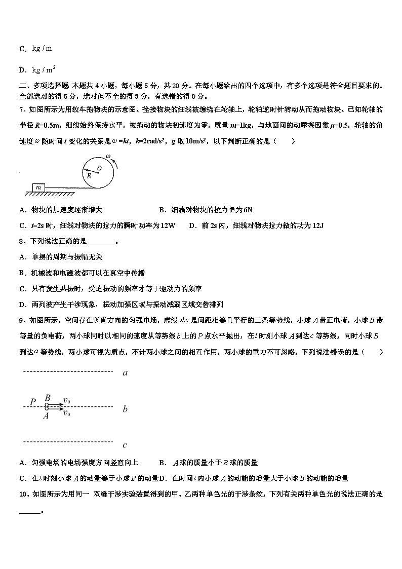2026届江苏省淮安市田家炳中学高三下学期第五次调研考试物理试题含解析第3页