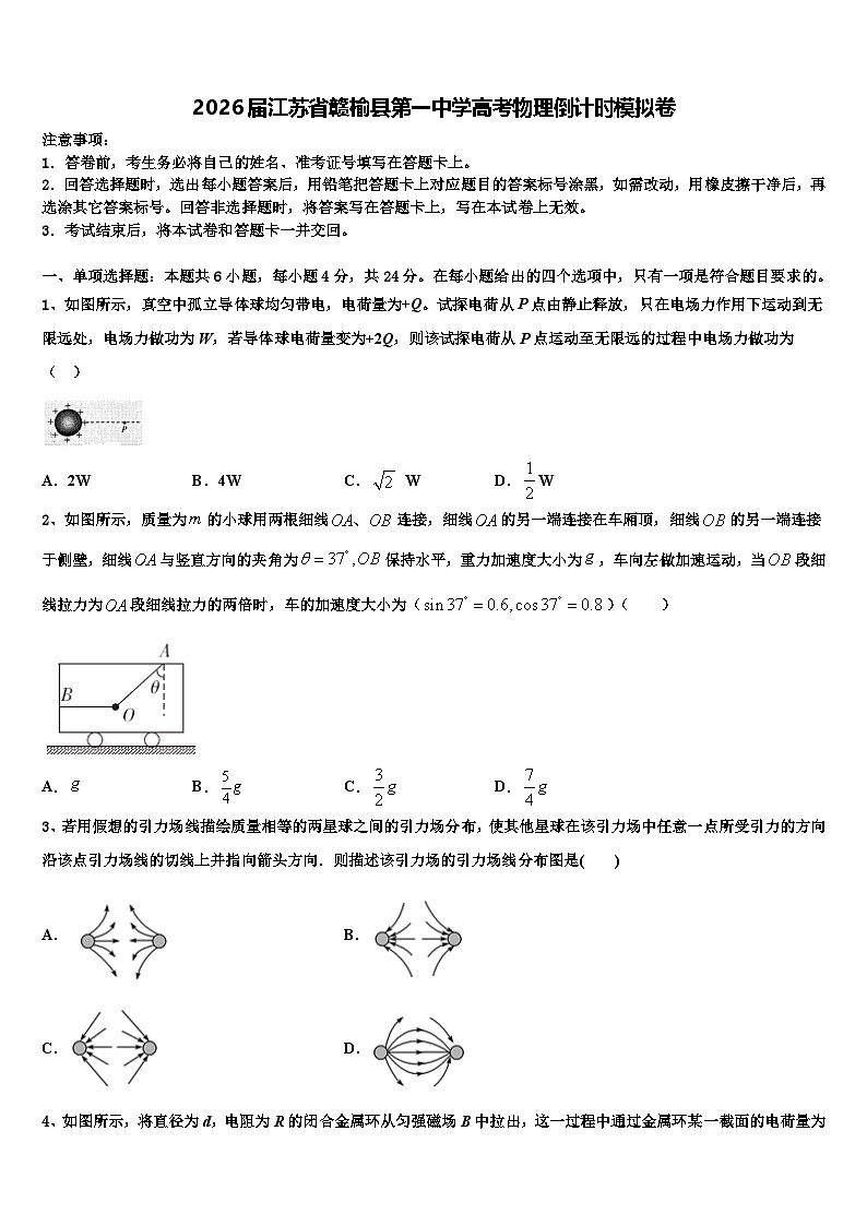 2026届江苏省赣榆县第一中学高考物理倒计时模拟卷含解析第1页