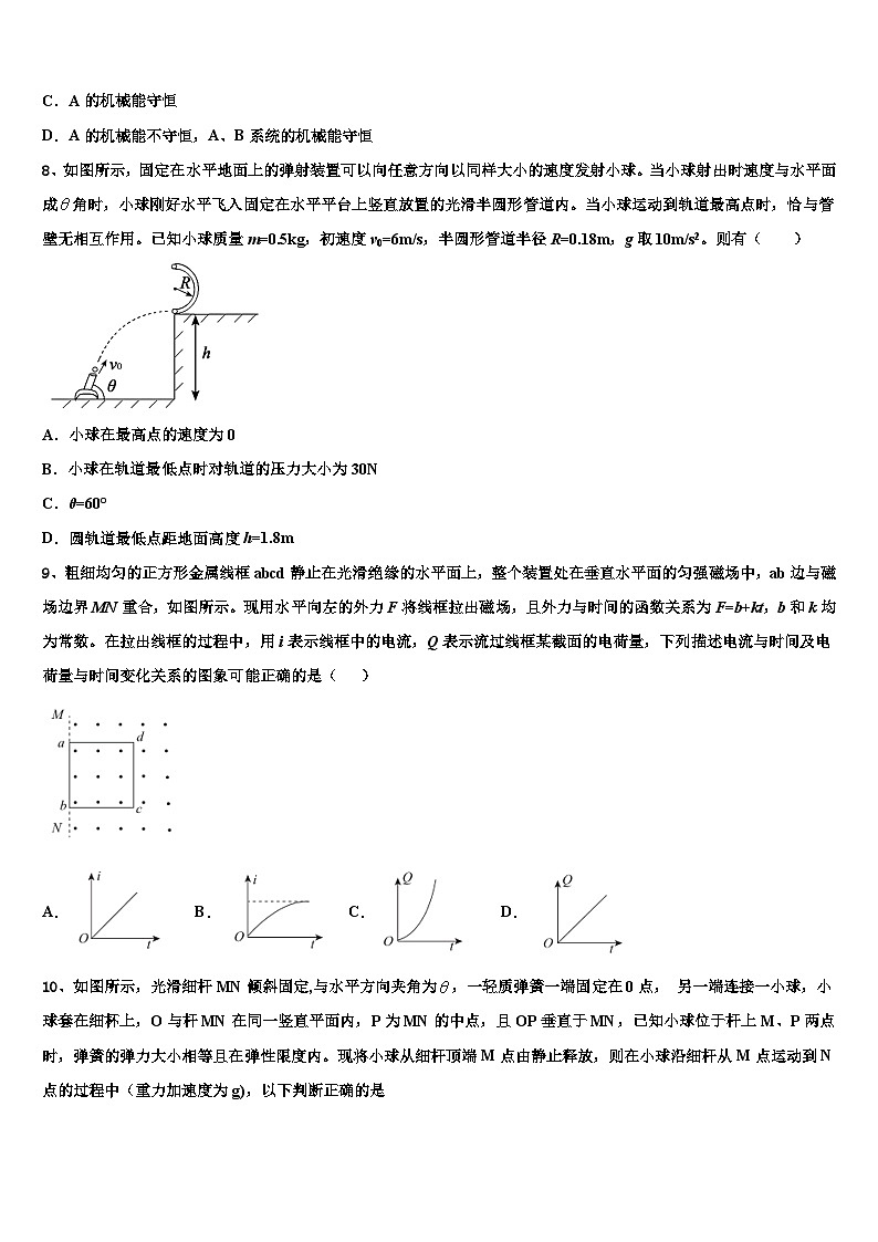2026届江苏省南京市六合区程桥高级中学高三冲刺模拟物理试卷含解析第3页