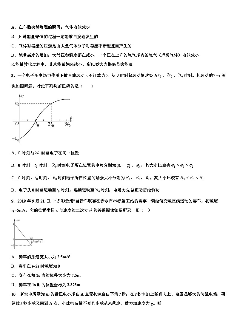 2026届江苏省苏州高新区一中高考物理四模试卷含解析第3页
