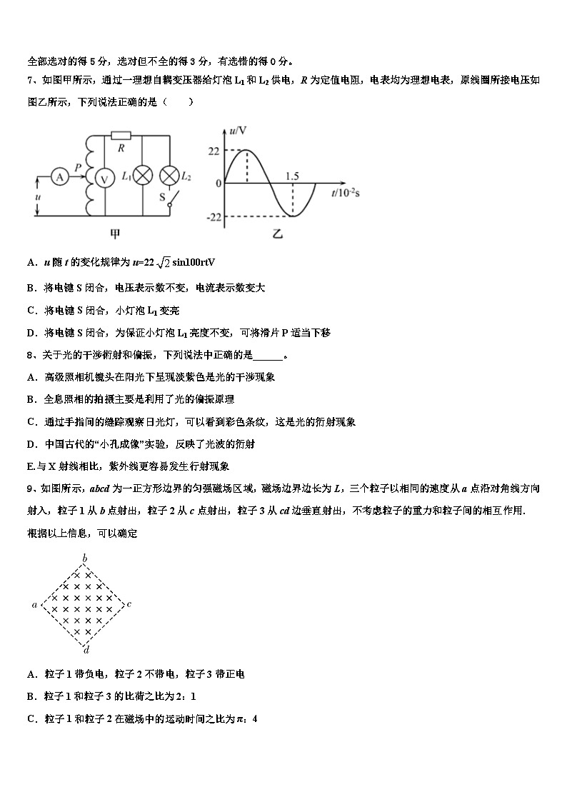2026届江苏省苏州新区实验中学高考临考冲刺物理试卷含解析第3页