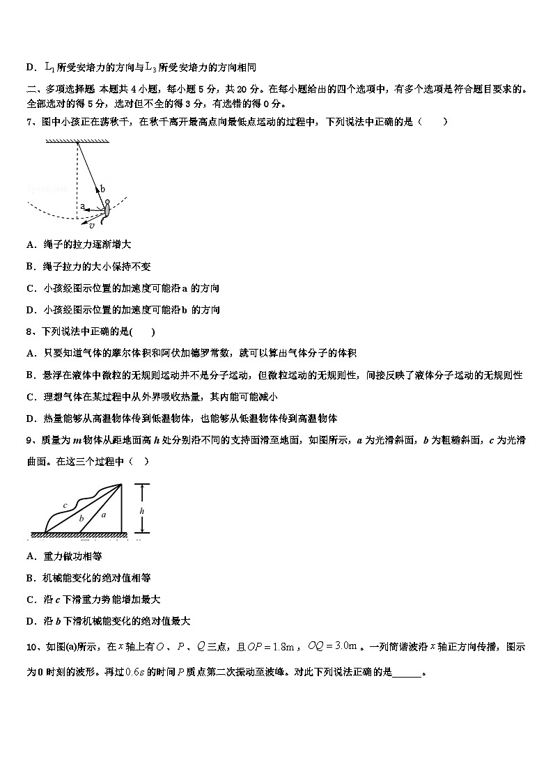 2026届江苏省泰州市泰州栋梁学校高考物理五模试卷含解析第3页