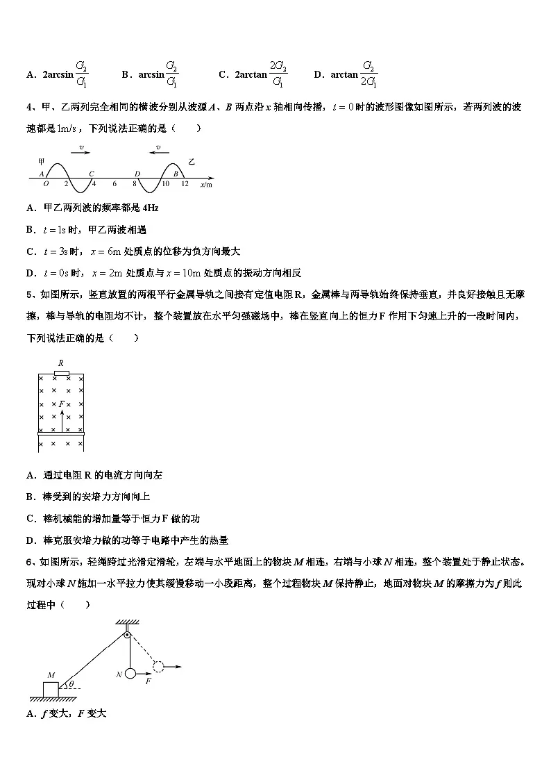 2026届江苏省启东市启东中学高考仿真模拟物理试卷含解析第2页