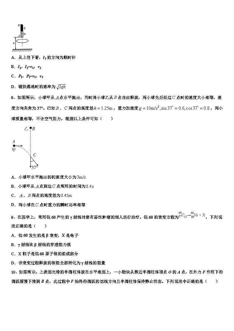 2026届江苏省南通市合作盟校高考仿真模拟物理试卷含解析第3页