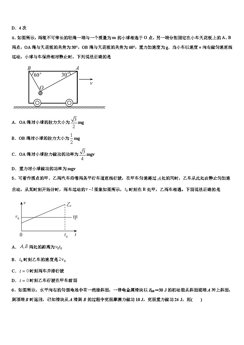 2026届江苏省南通市通州区高考冲刺物理模拟试题含解析第2页