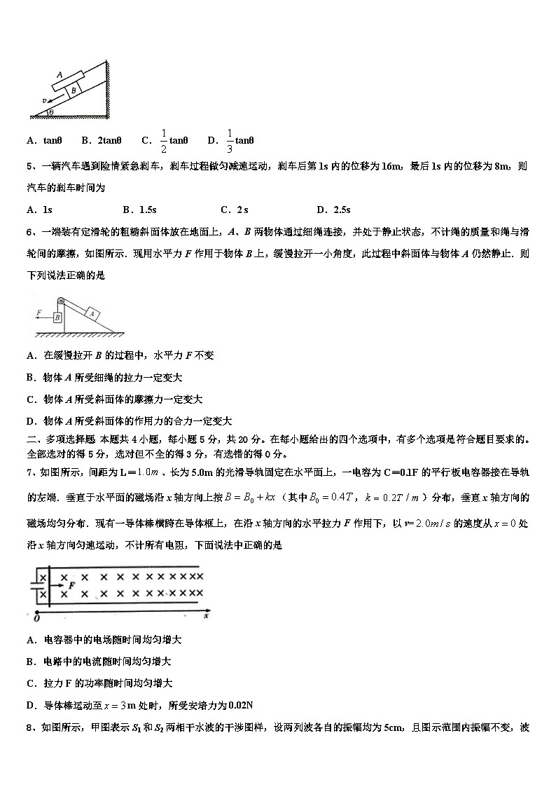 2026届江苏省南通市通州、海安高考物理押题试卷含解析第2页