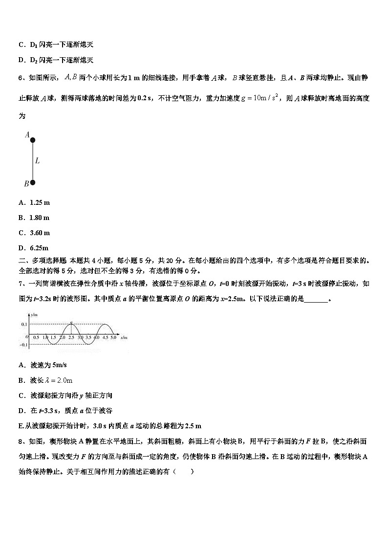 2026届江苏省南通市启东中学高三冲刺模拟物理试卷含解析第3页