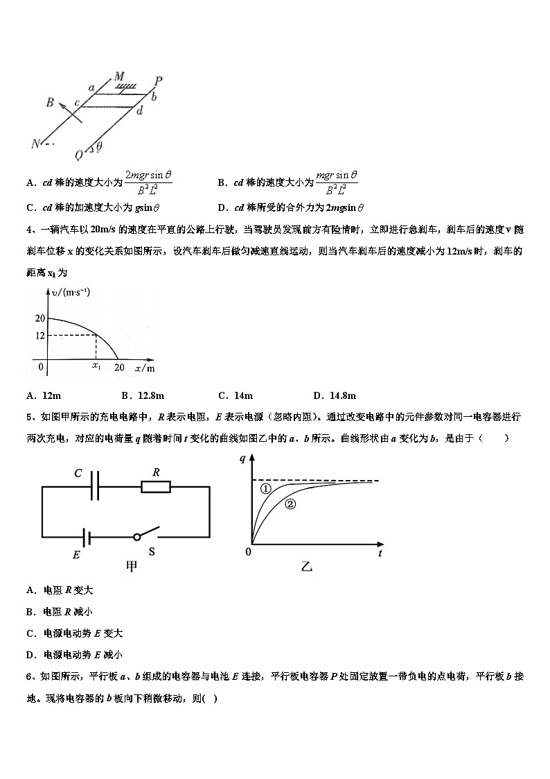 2026届江苏省无锡市普通高中高三最后一模物理试题含解析第2页