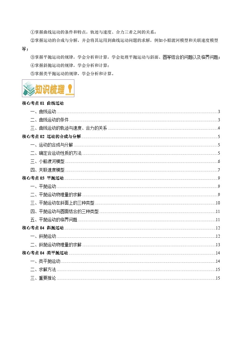 高考物理一轮知识清单-曲线运动（解析版）第2页