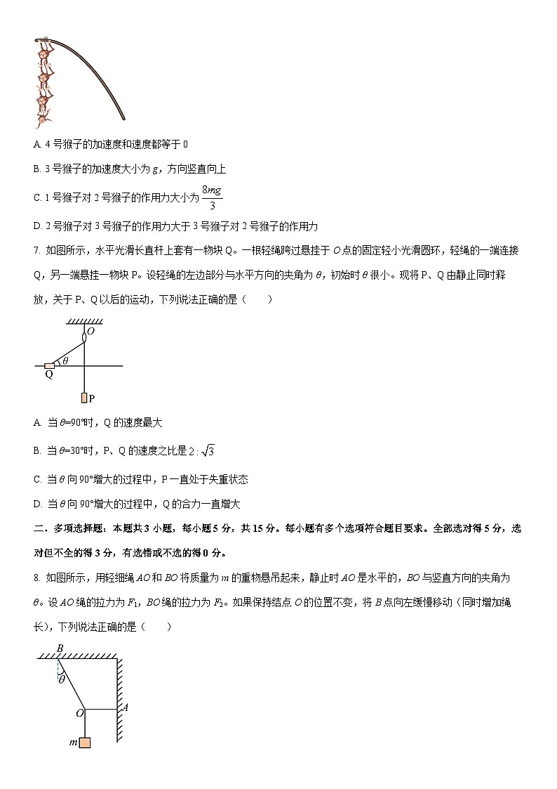 2025-2026学年湖南永州市高一上学期期末物理试卷（学生版）第3页
