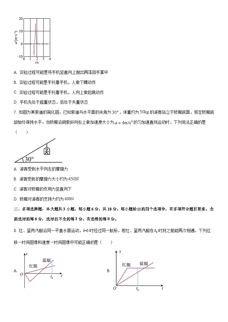 2025-2026学年广东中山市高一上学期期末统测物理试卷（学生版）第3页