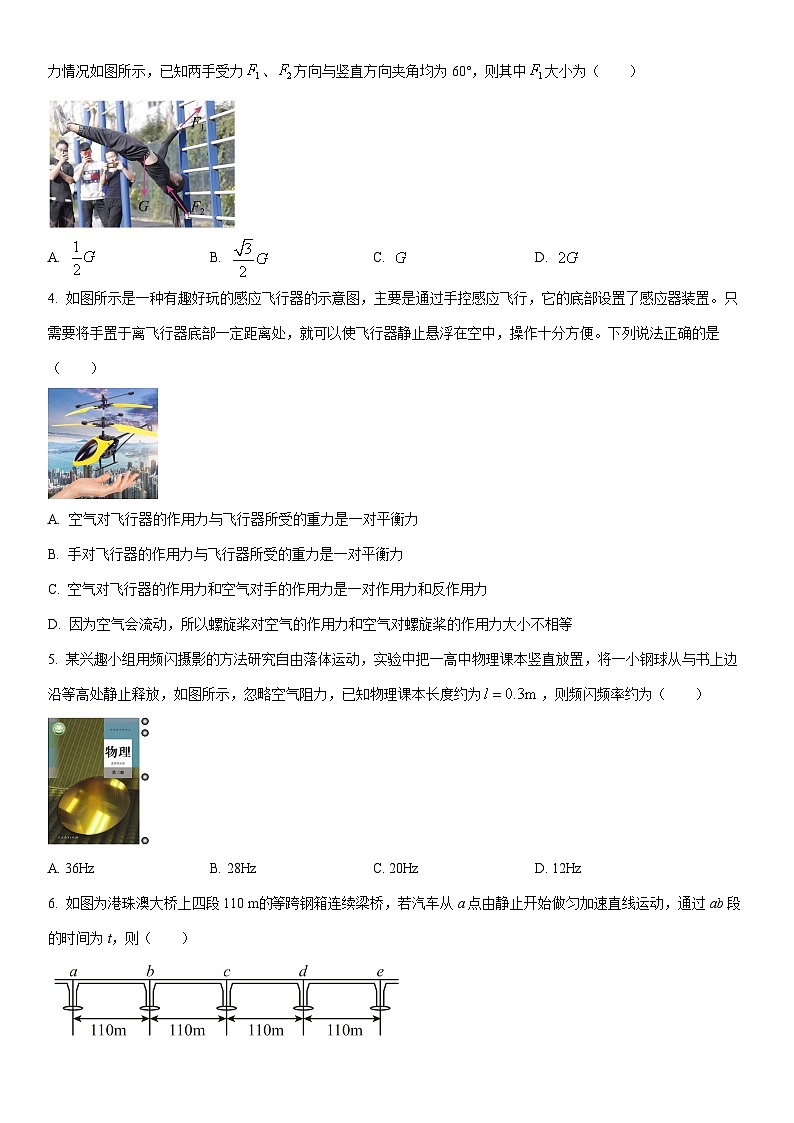 2025-2026学年广东湛江市第一学期高一期末调研考试物理试卷（学生版）第2页
