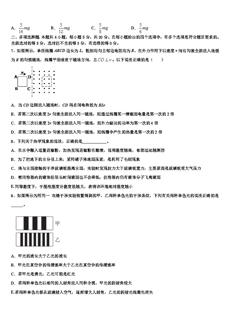 2026届江苏省新沂市第一中学高考压轴卷物理试卷含解析第3页