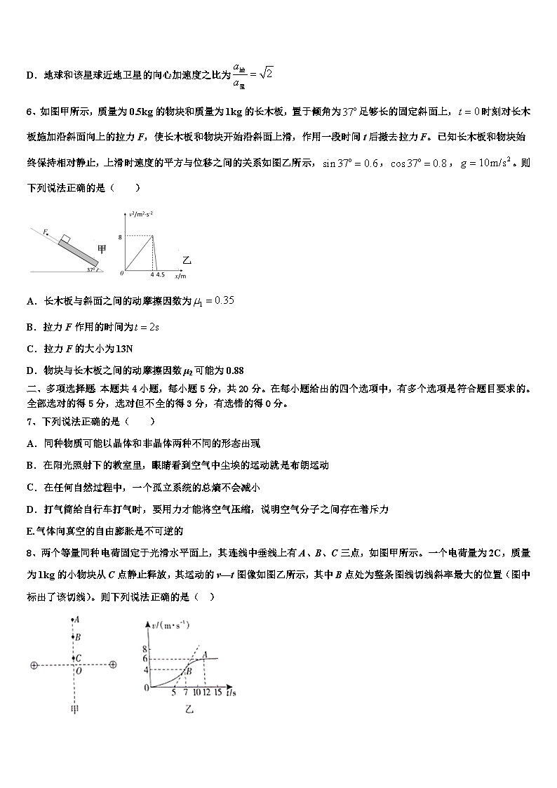 2026届江苏省宿迁市沭阳县华冲高中高考压轴卷物理试卷含解析第3页