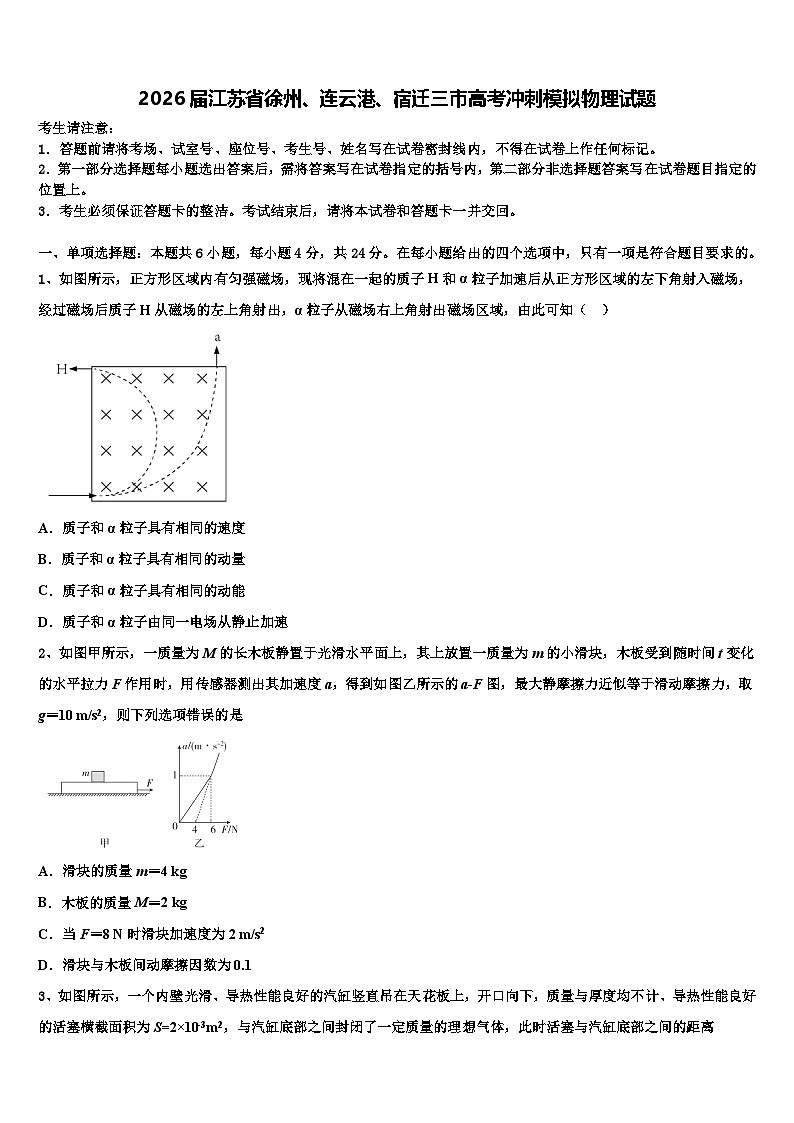 2026届江苏省徐州、连云港、宿迁三市高考冲刺模拟物理试题含解析第1页