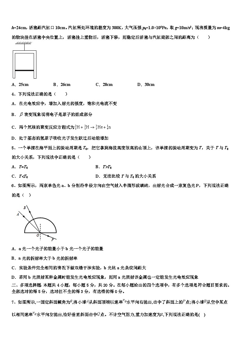 2026届江苏省徐州、连云港、宿迁三市高考冲刺模拟物理试题含解析第2页