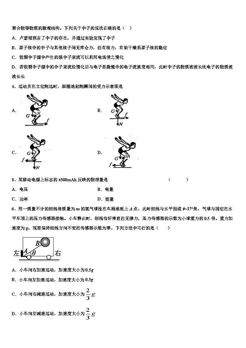 2026届江苏省盱眙中学高考临考冲刺物理试卷含解析第2页