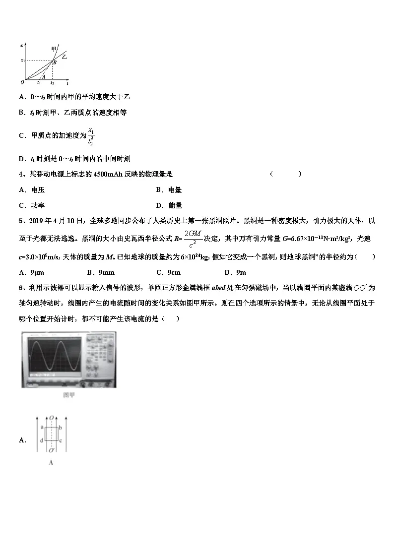 2026届江苏省徐州侯集高级中学高考冲刺物理模拟试题含解析第2页
