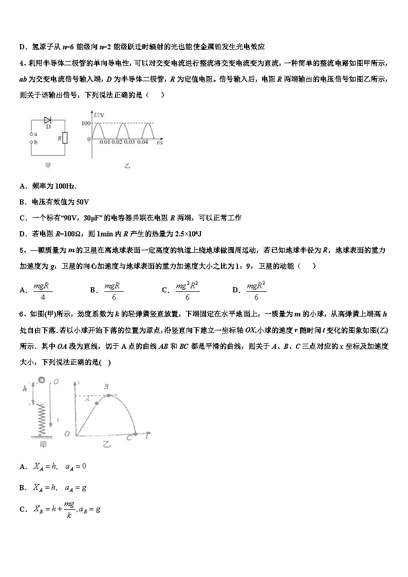 2026届江苏省扬州市安宜高中、汜水高中联考高考仿真卷物理试题含解析第2页