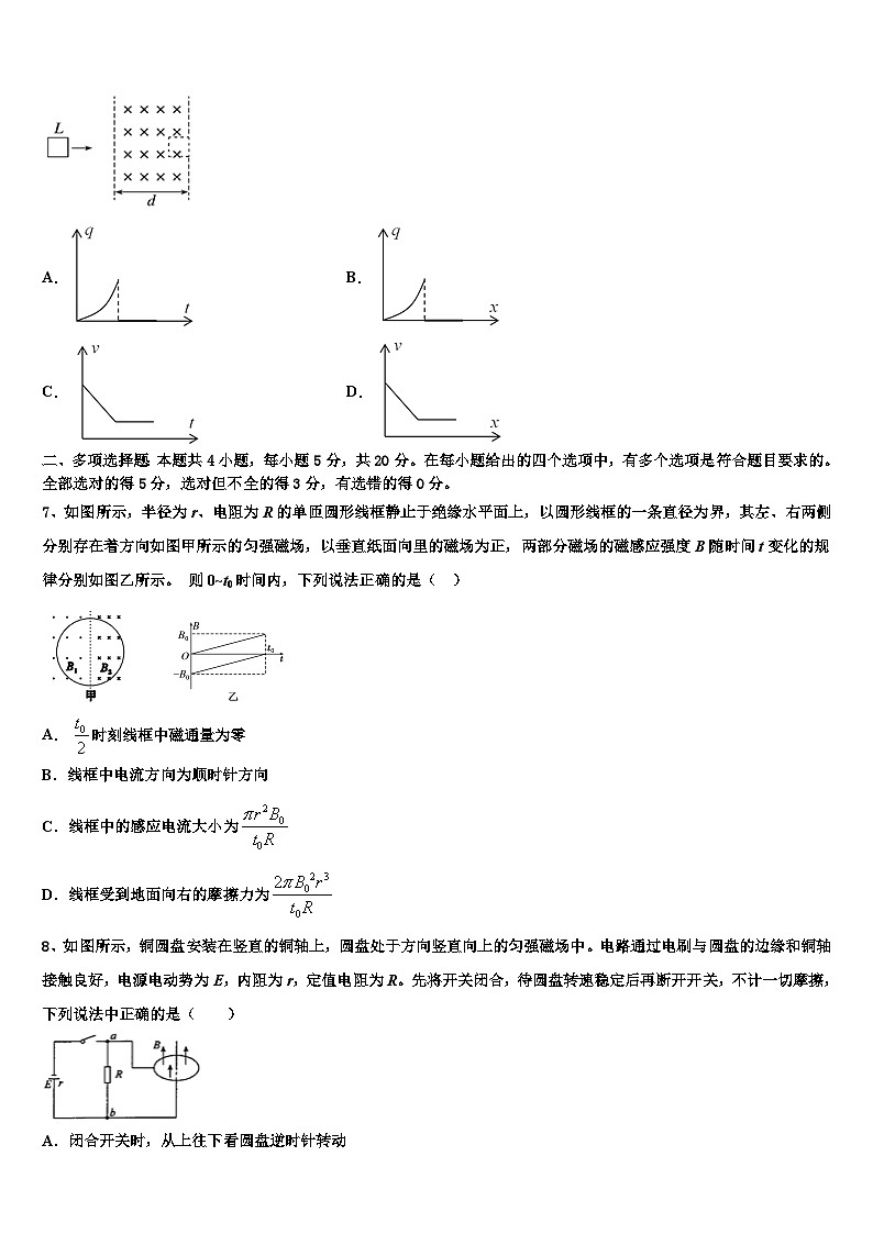2026届江苏省扬中高级中学高考物理一模试卷含解析第3页