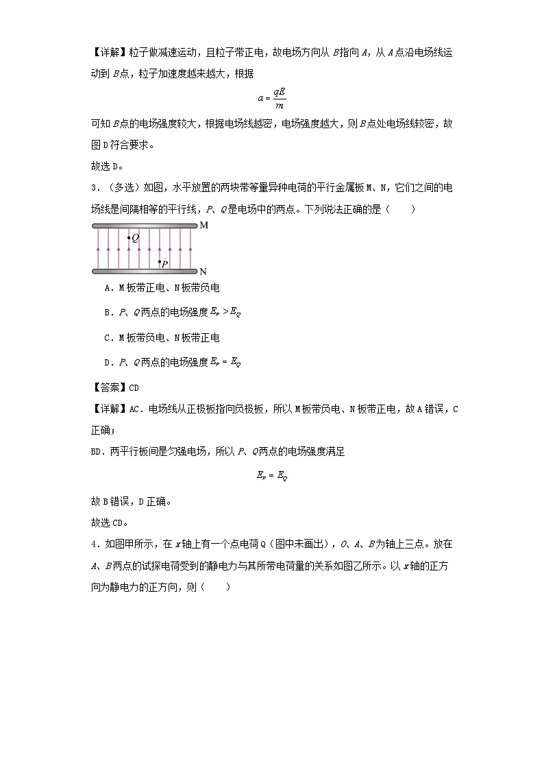 人教版2019高中物理必修三9.3电场 电场强度练习（解析版）第2页