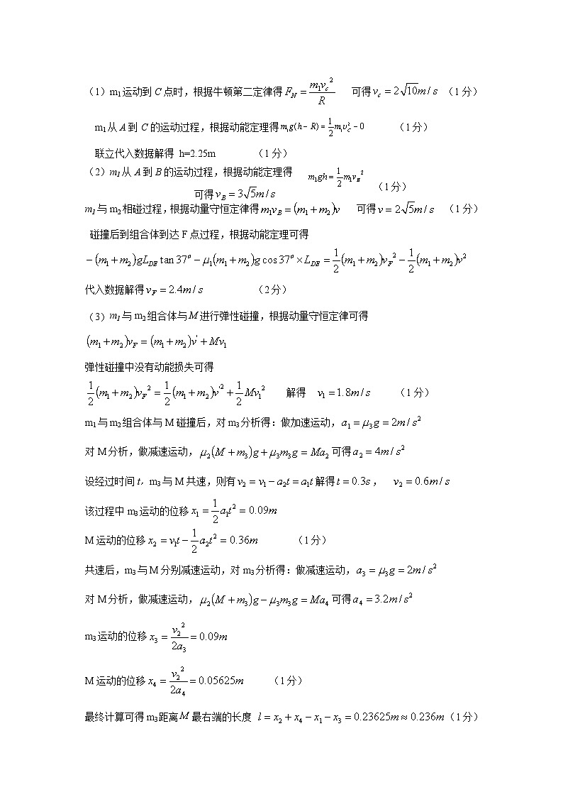 浙江省稽阳联谊学校2025届高三下学期4月联考物理试卷答案第2页
