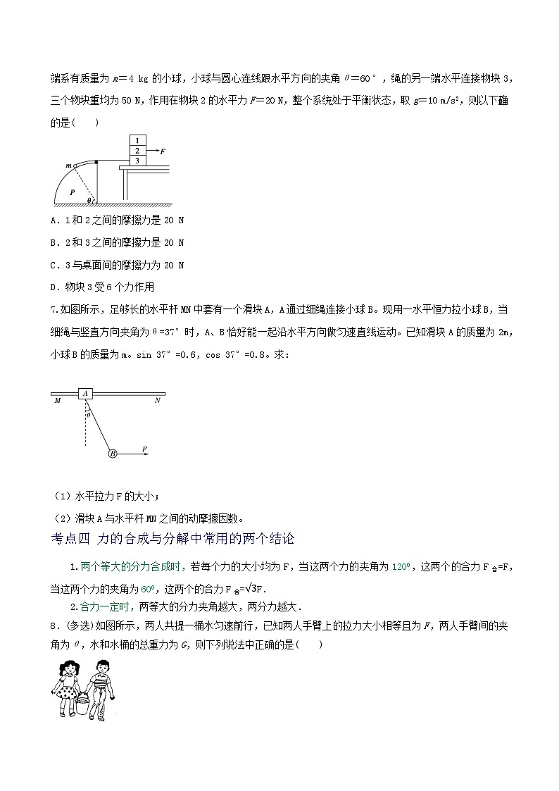 高考物理一轮复习核心考点突破练习专题11力的合成与分解 共点力的平衡（原卷版）第3页